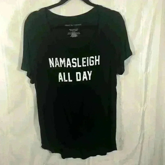 Grayson Threads Black Women's Size: XL Short Sleeve Tie Front Graphic T-Shirt - Picture 1 of 4